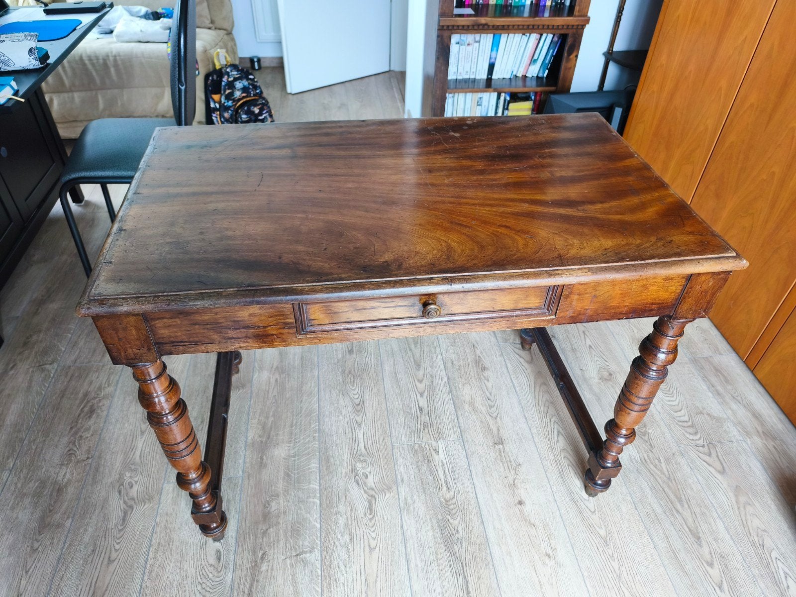 Bureau noyer massif, Ophalen, Gebruikt, 100 cm, 60 cm