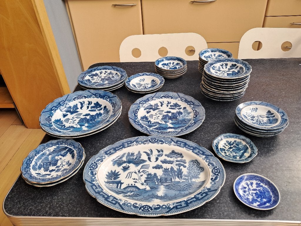 losse stukken servies delfts blauw chinees blue willow, Ophalen of Verzenden