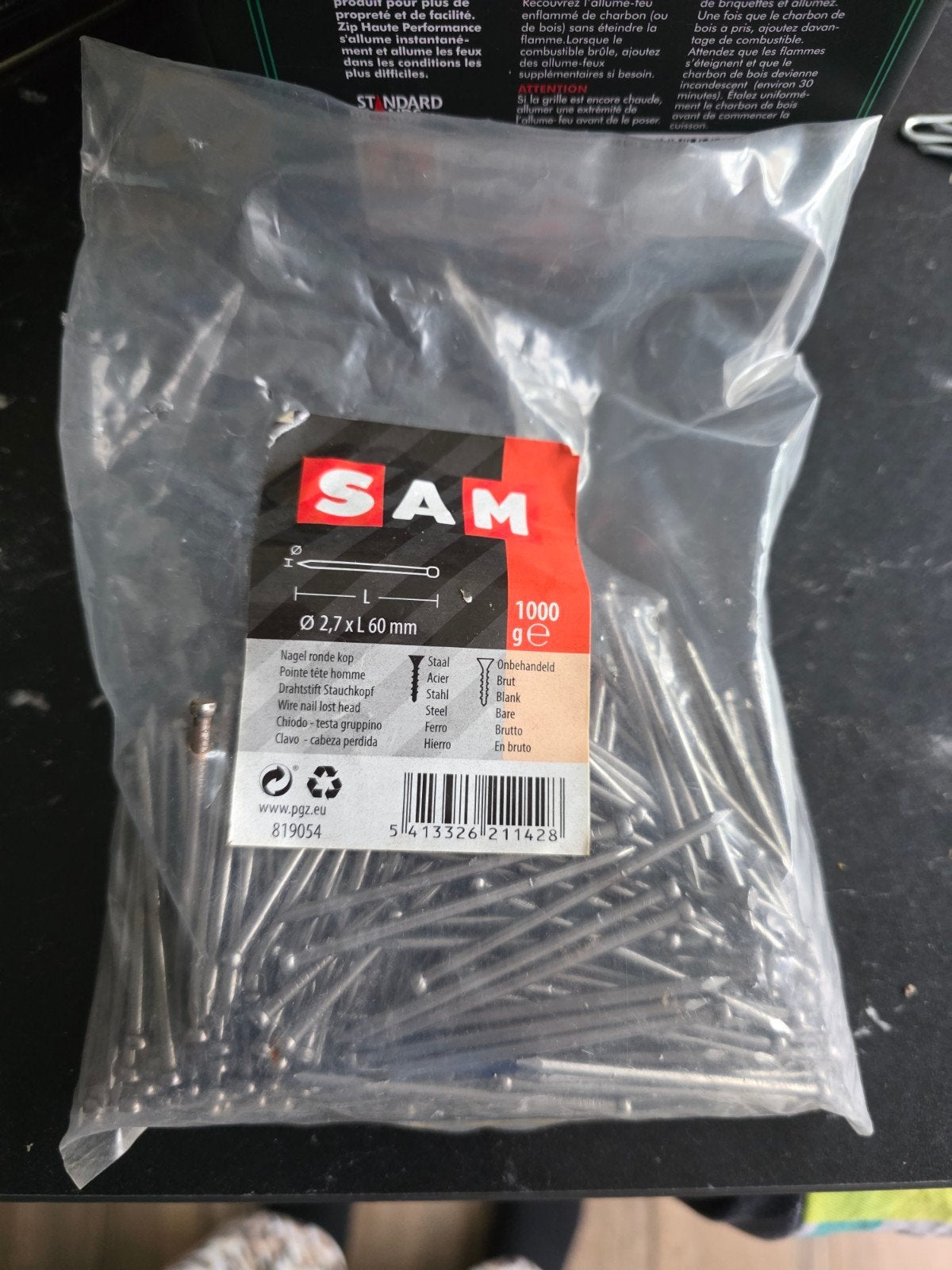 Nieuwe zak SAM nagels / verloren kop (1 kg - 60mm), Enlèvement, Neuf, 50 à 100 mm, Clous