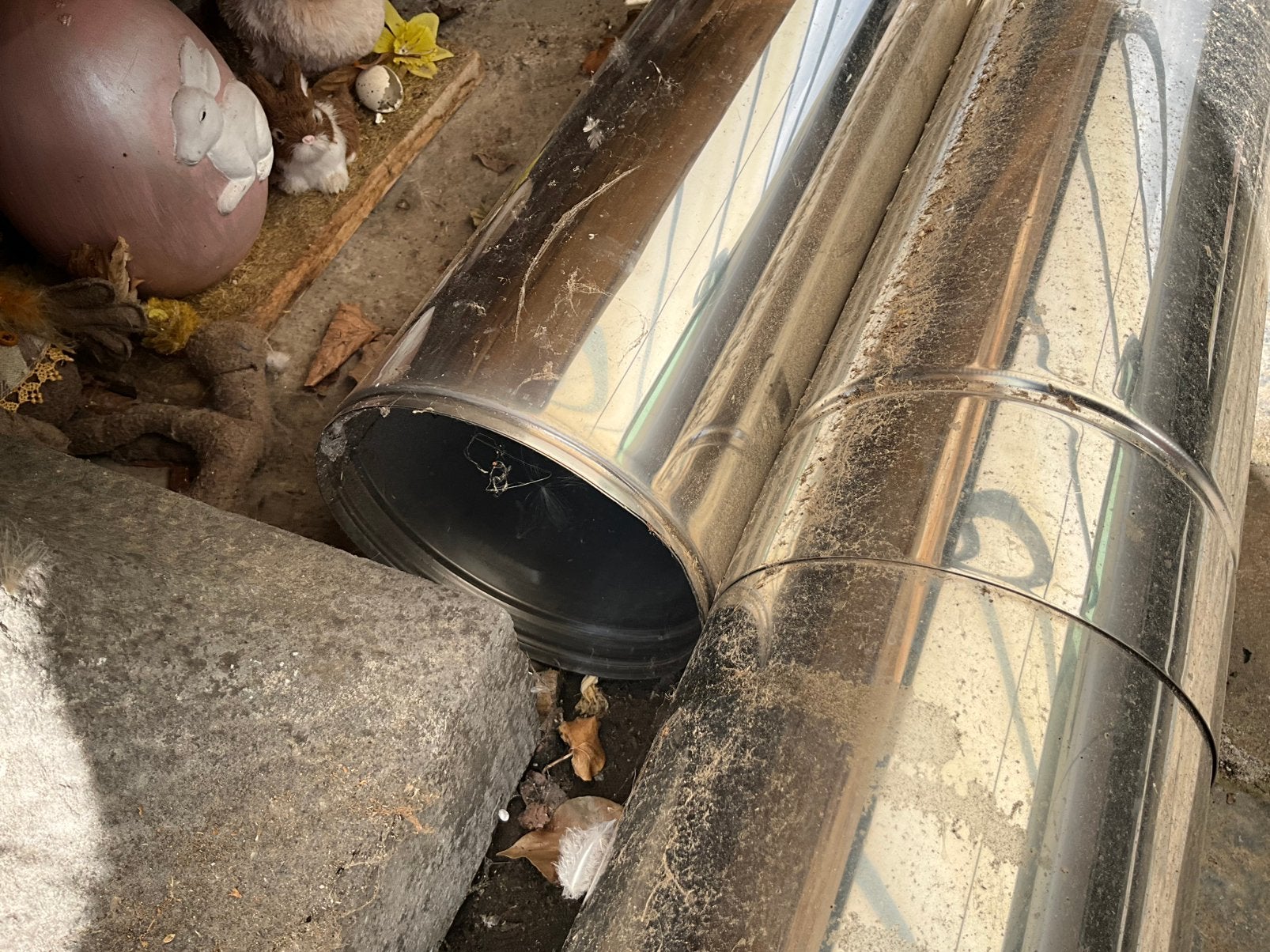 Dubbelwandige inox buis, Doe-het-zelf en Bouw, Buizen en Afvoer, Ophalen, Zo goed als nieuw, Inox