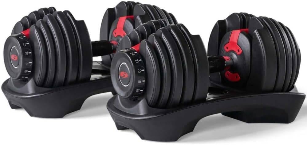 Bowflex SelectTech 552i set + 4.1 bank + standaard, Sport en Fitness, Fitnessmaterialen, Ophalen, Gebruikt, Benen, Halterset