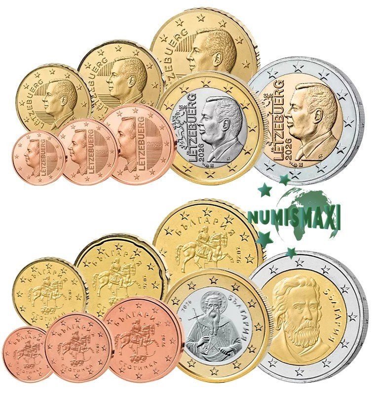 Reeks euromunten Bulgarije & Luxemburg 2026, Postzegels en Munten, Munten | Europa | Euromunten, Verzenden, Luxemburg