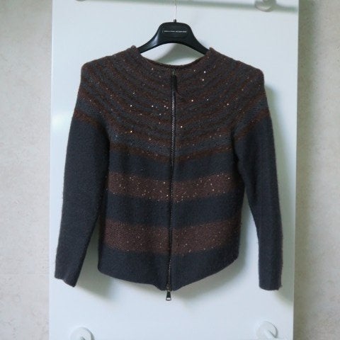 Gileetje streep cashmere pailletjes F. Filippi mt 38 (it 42), Maat 38/40 (M), Meerkleurig, Nieuw, Ophalen of Verzenden