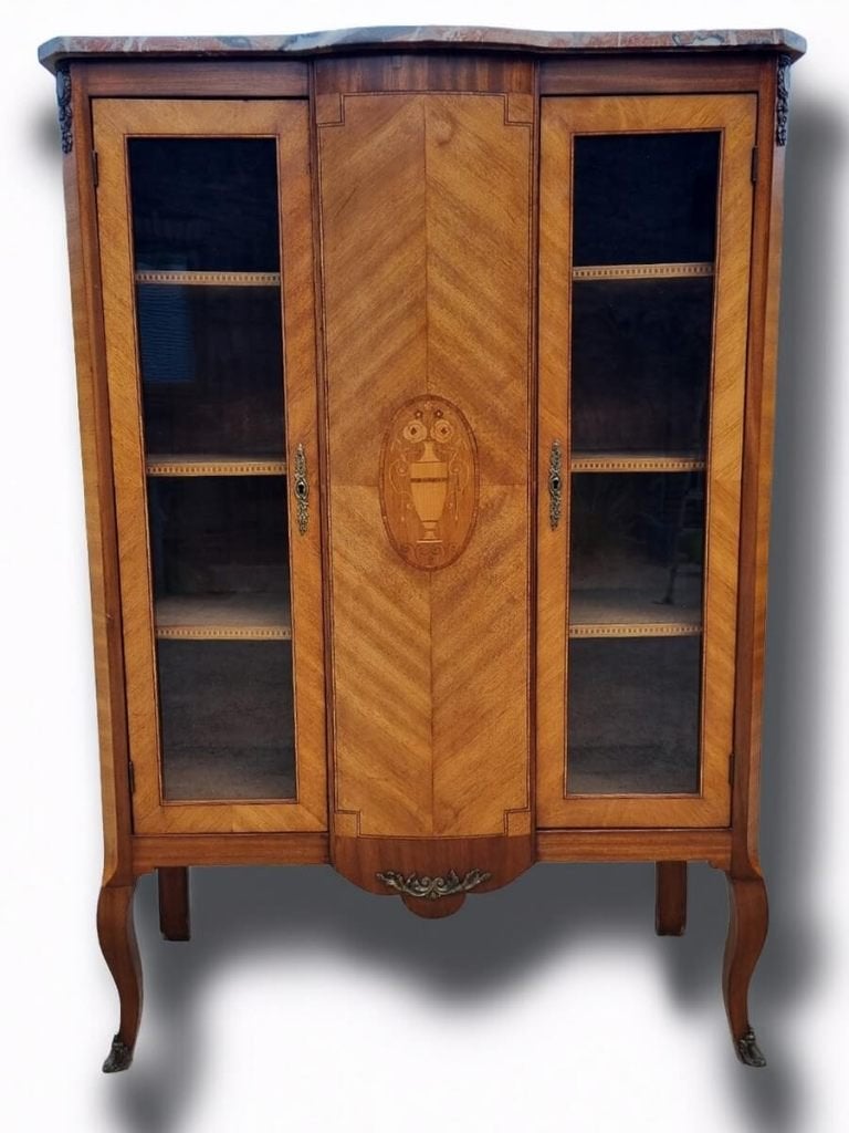 Kleine Franse boekenkast/ vitrinekast in Louis XV-stijl, Antiek en Kunst, Antiek | Meubels | Kasten, Ophalen