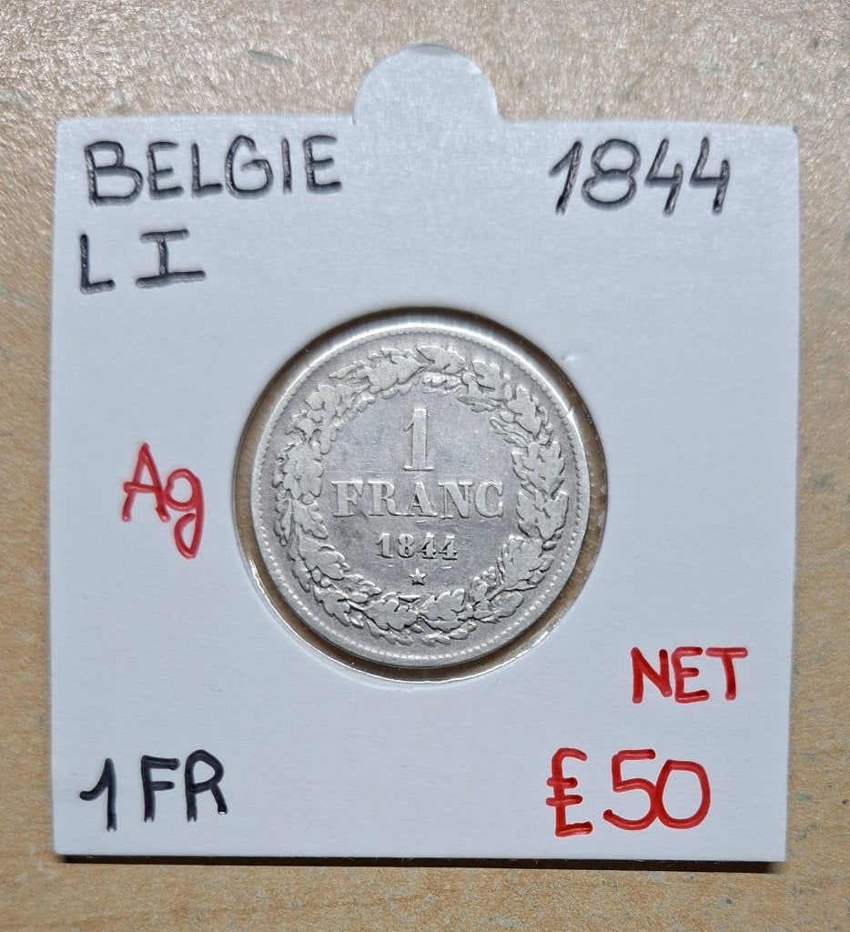 1 FR  1844   LEOPOLD I    BELGIE    ZILVER   50 EURO, Enlèvement ou Envoi, Monnaie en vrac, Argent, Argent