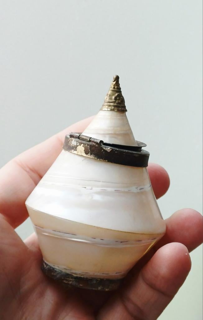 Grote snuifdoos schelp parelmoer, Antiek en Kunst, Ophalen of Verzenden