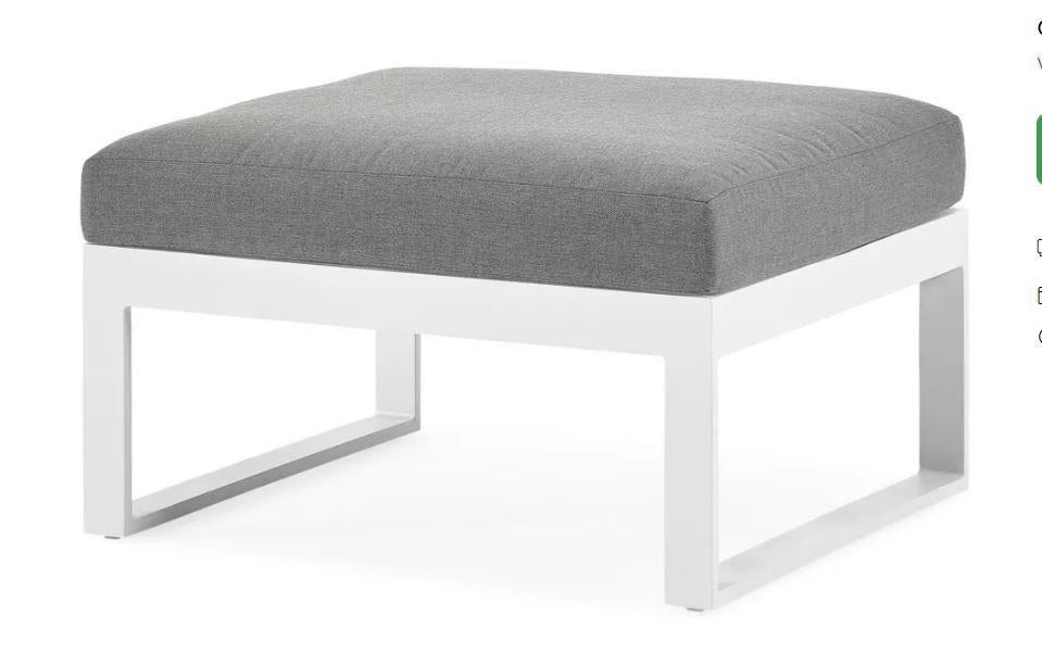 NIEUWE poef in wit aluminium, inclusief kussen., Ophalen, Hocker, Loungeset, Nieuw