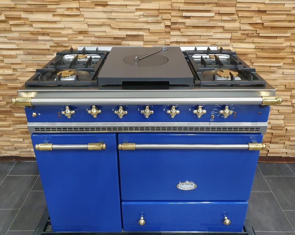 🔥Luxe Lacanche Fornuis 100cm konings blauw & messing 2 oven, Ophalen, 60 cm of meer, Zo goed als nieuw, Energieklasse A of zuiniger