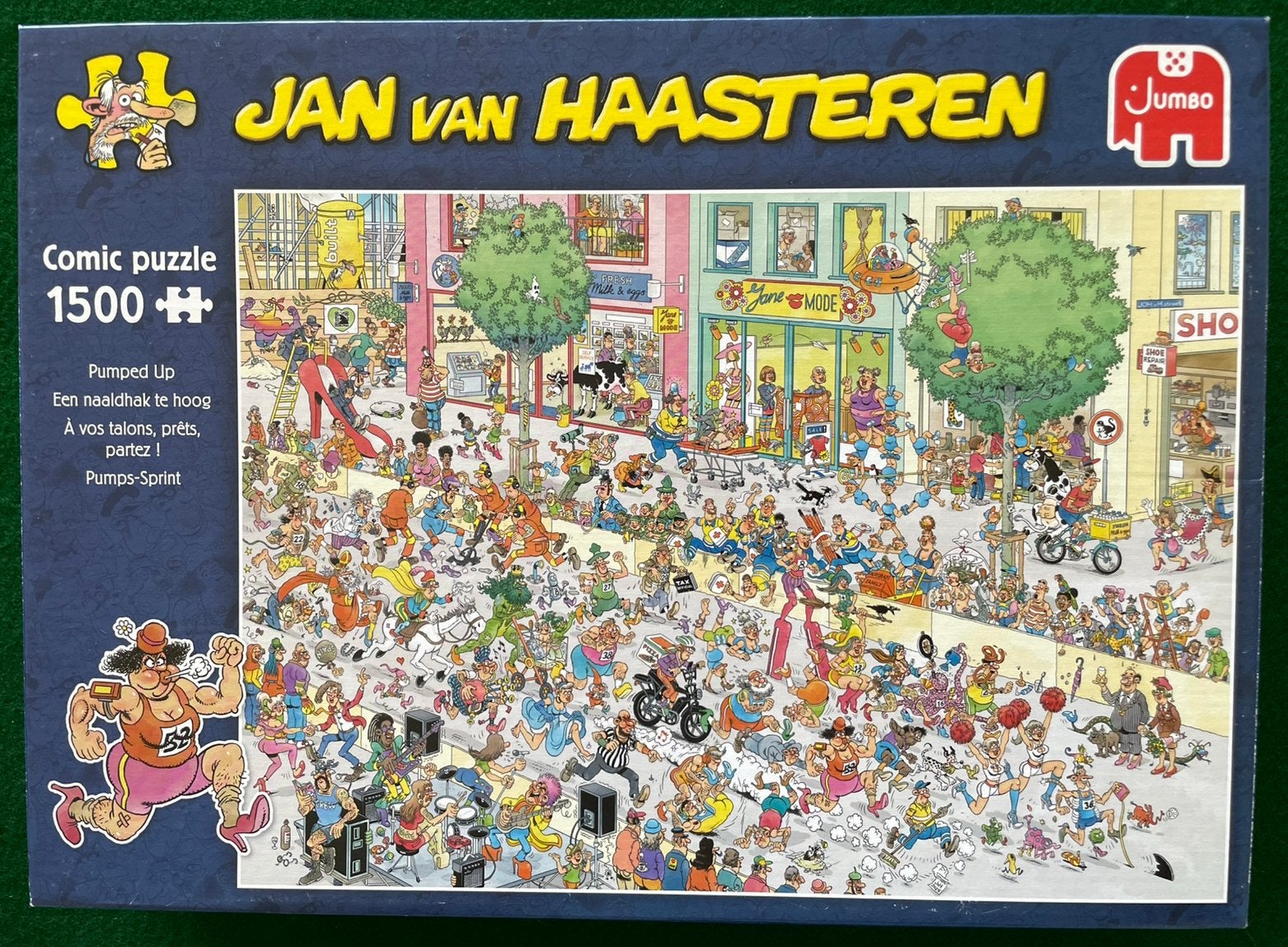 Jan van Haasteren 1500 stukjes - Een naaldhak te hoog, Hobby en Vrije tijd, Ophalen of Verzenden, Zo goed als nieuw