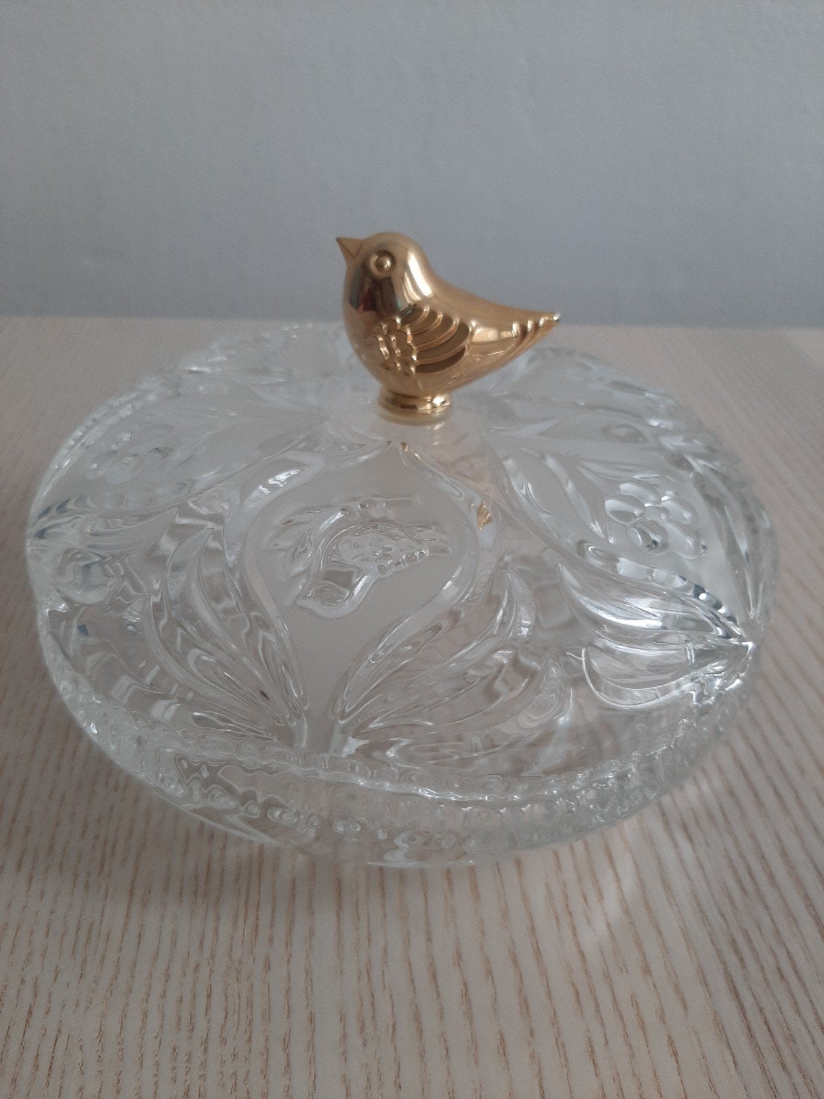Walther kristalglas met gouden vogel / zeer mooie staat, Ophalen