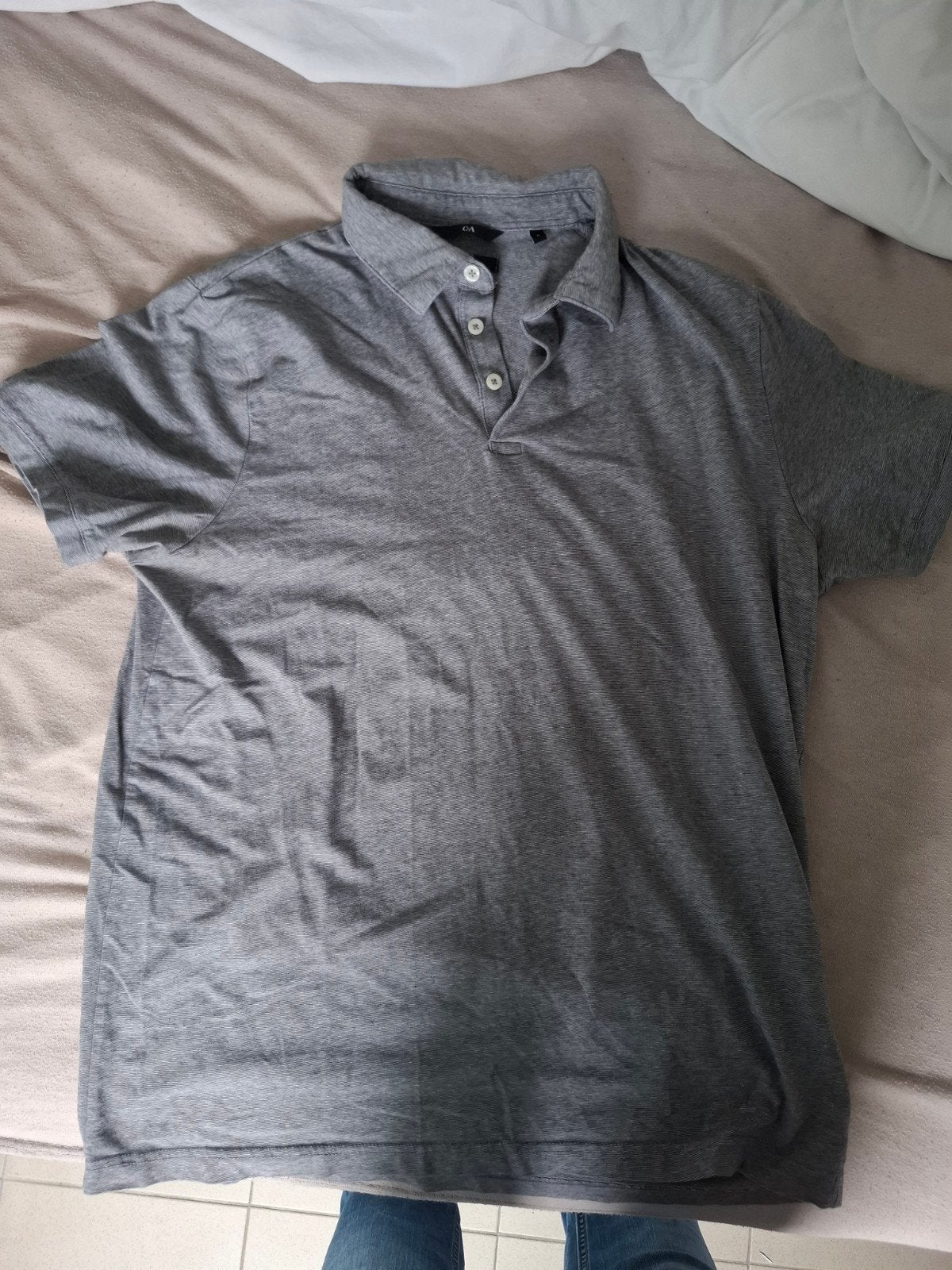 C&A polo M, Kleding | Heren, Polo's, Maat 48/50 (M), Grijs, Gedragen, C&A