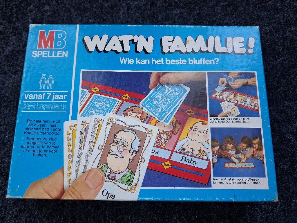 Boardgame Wat'n Familie, Ophalen of Verzenden, Zo goed als nieuw, MB spellen
