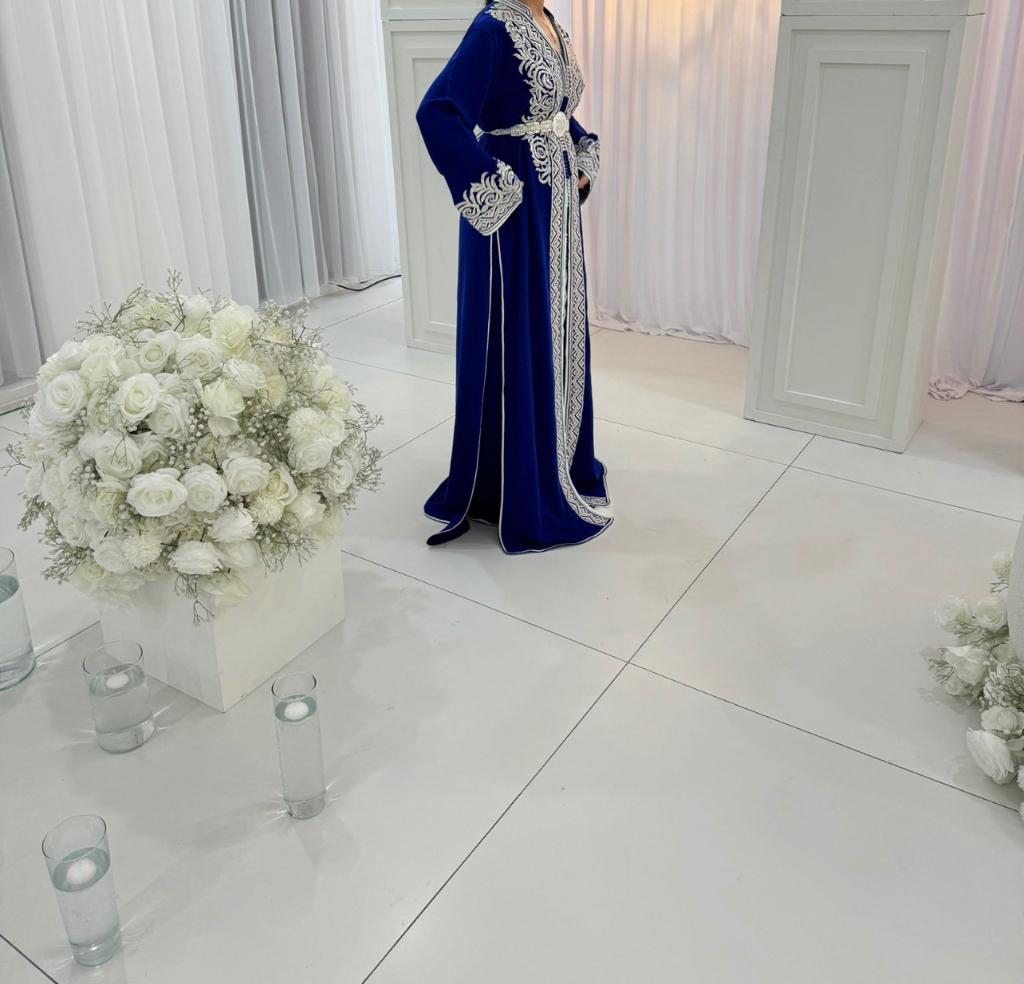 Koningsblauw caftan, Maat 38/40 (M), Galajurk, Blauw, Ophalen of Verzenden