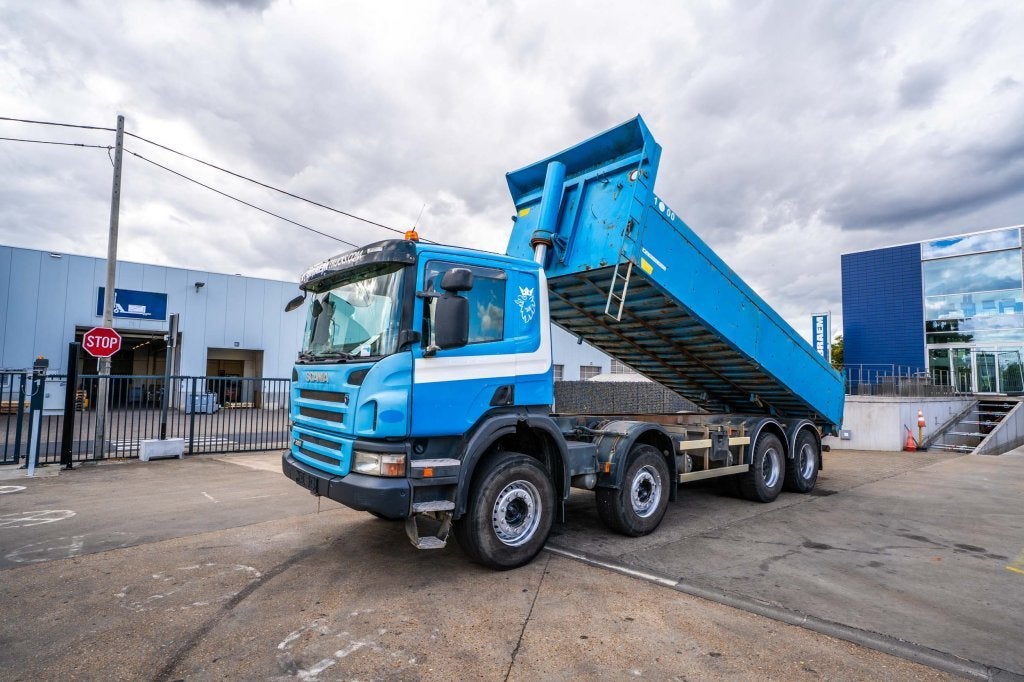 Scania P380 (bj 2008), Auto's, Vrachtwagens, Achterwielaandrijving, Scania, Blauw, Bedrijf