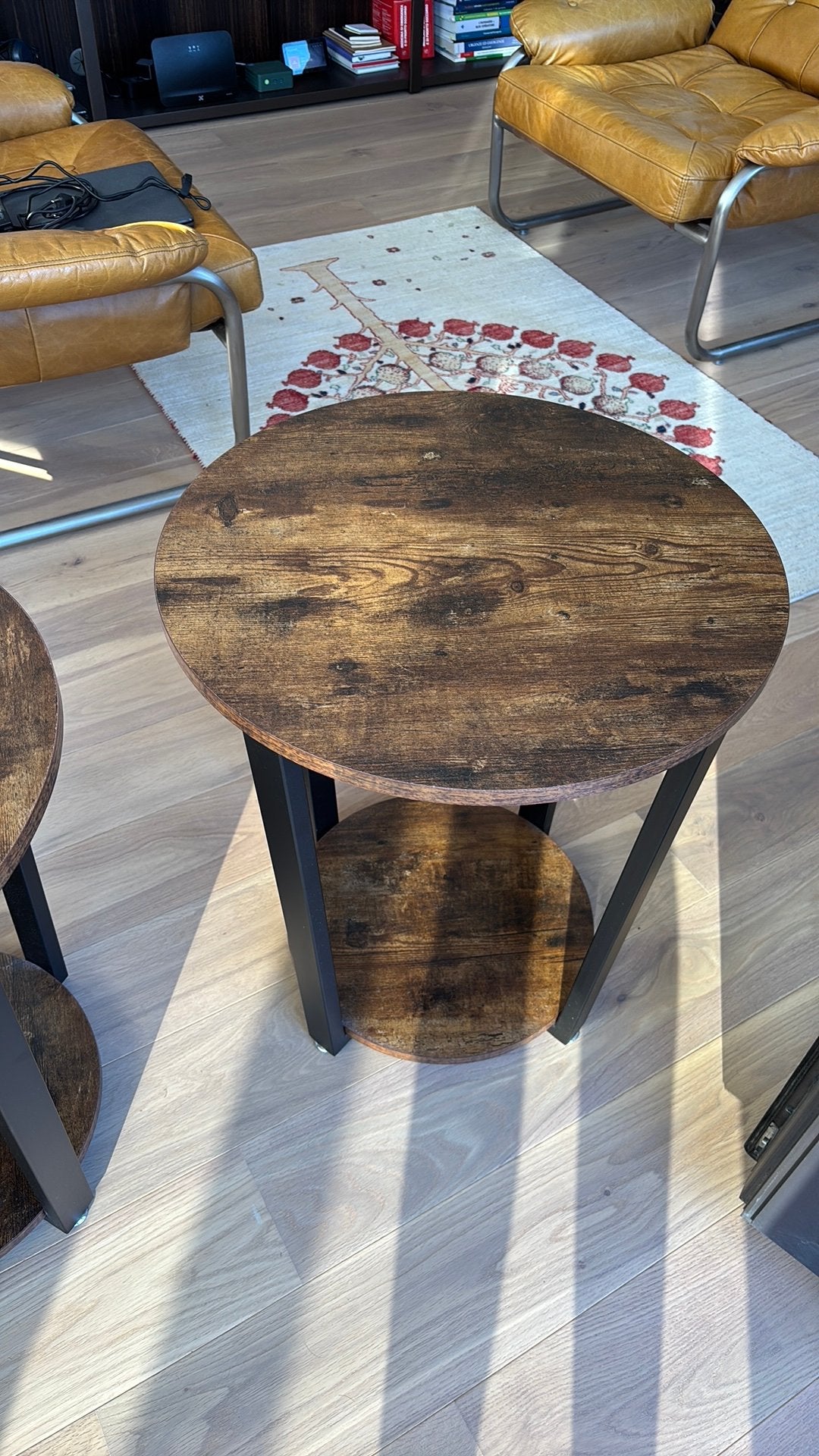 Lot de 2 tables d'appoint rondes hauteur 58 diamètre 50, 50 – 75, Rond, 50 à 100 cm, Comme neuf