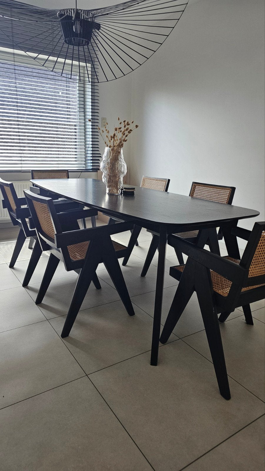 mooie lange eettafel!, Maison & Meubles, Cinq personnes ou plus, Enlèvement, Utilisé, Autres essences de bois