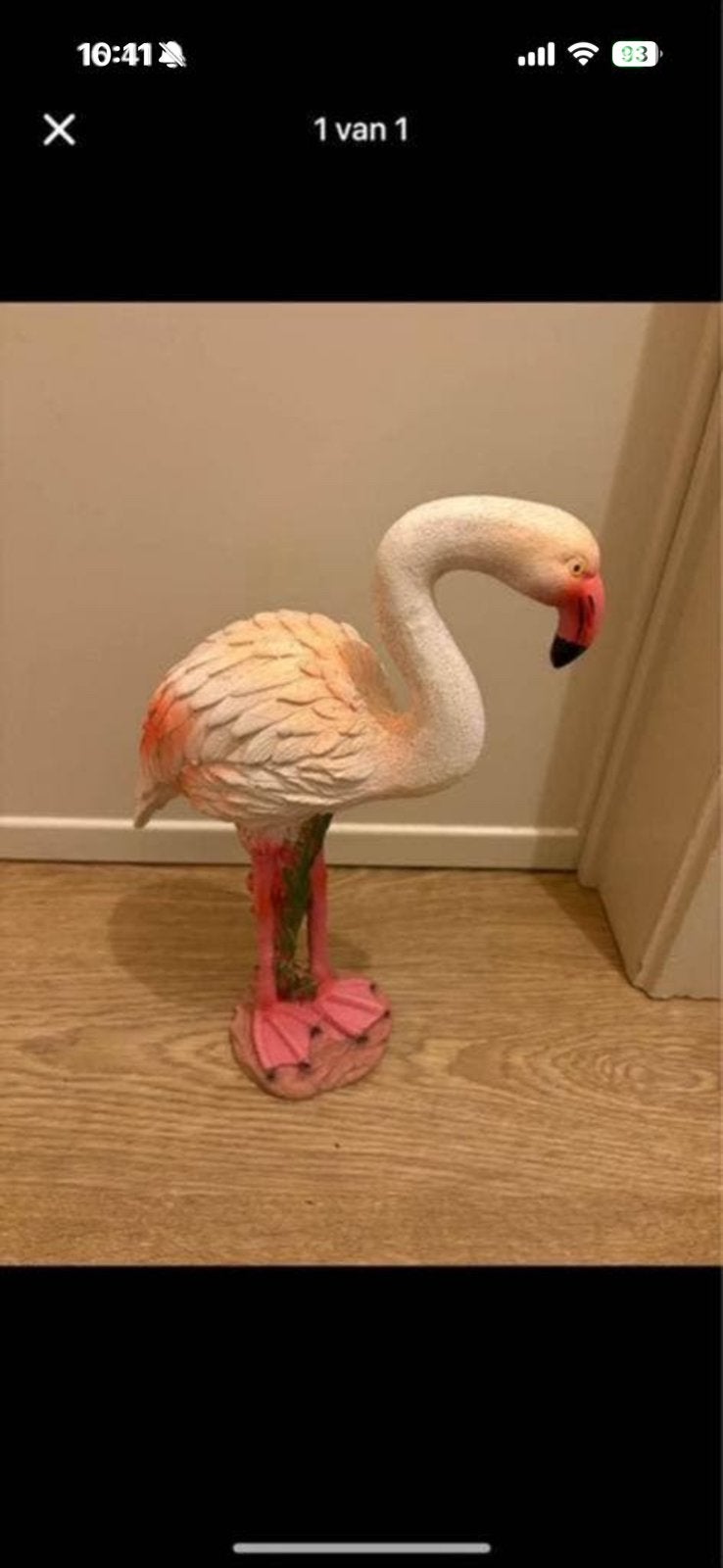 Flamingo 25 cm voor binnen of buiten decoratie, Ophalen, Zo goed als nieuw