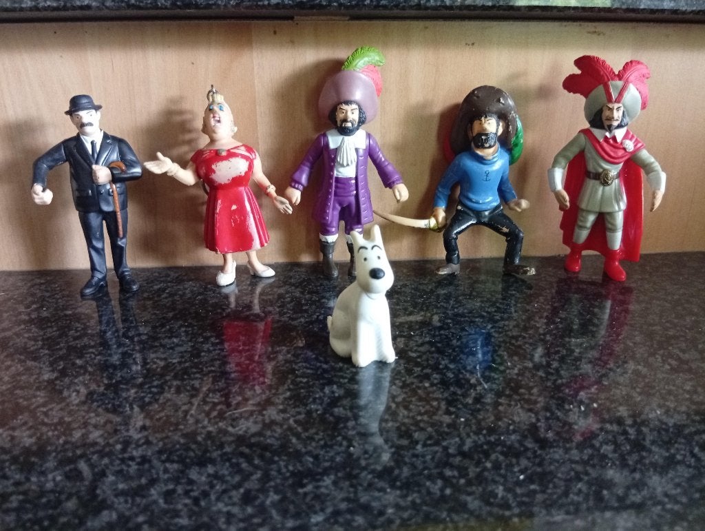 6 figurines Tintin (Vente à la pièce ou en lot)., Enlèvement ou Envoi, Tintin, Comme neuf, Statue ou Figurine