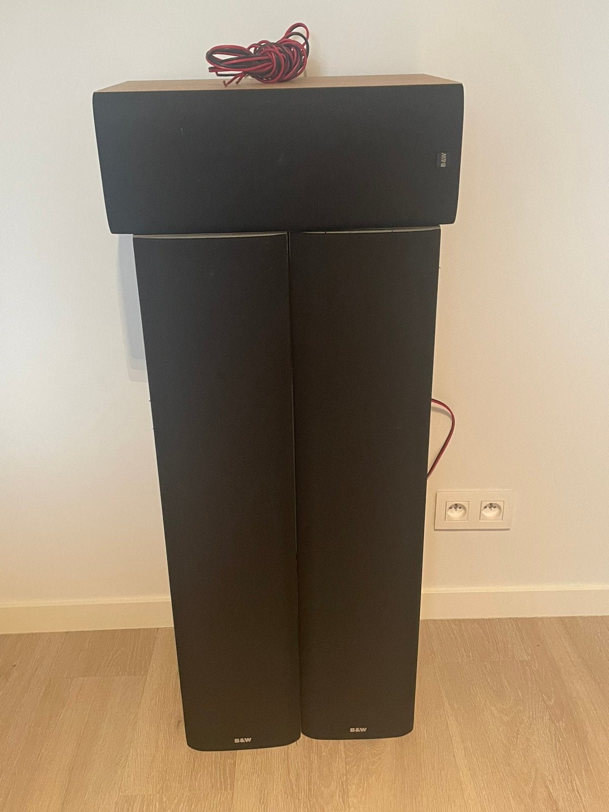B&W 3-wegluidsprekers + centerspeaker incl gratis versterker, Audio, Tv en Foto, Luidsprekerboxen, Ophalen, Zo goed als nieuw