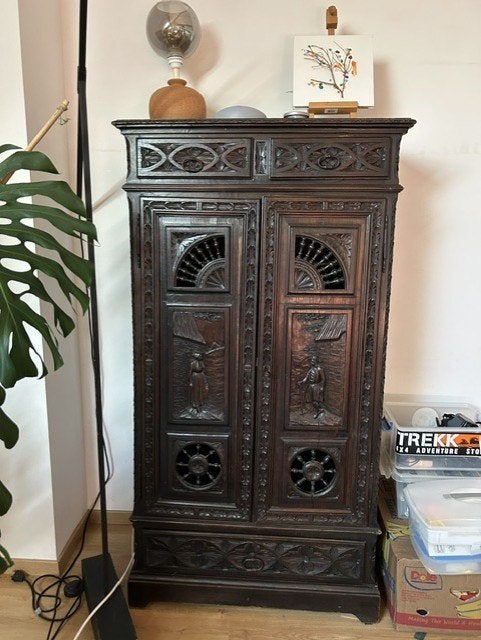 armoire bretonne ancienne (bibliothèque) en chêne massif, Enlèvement