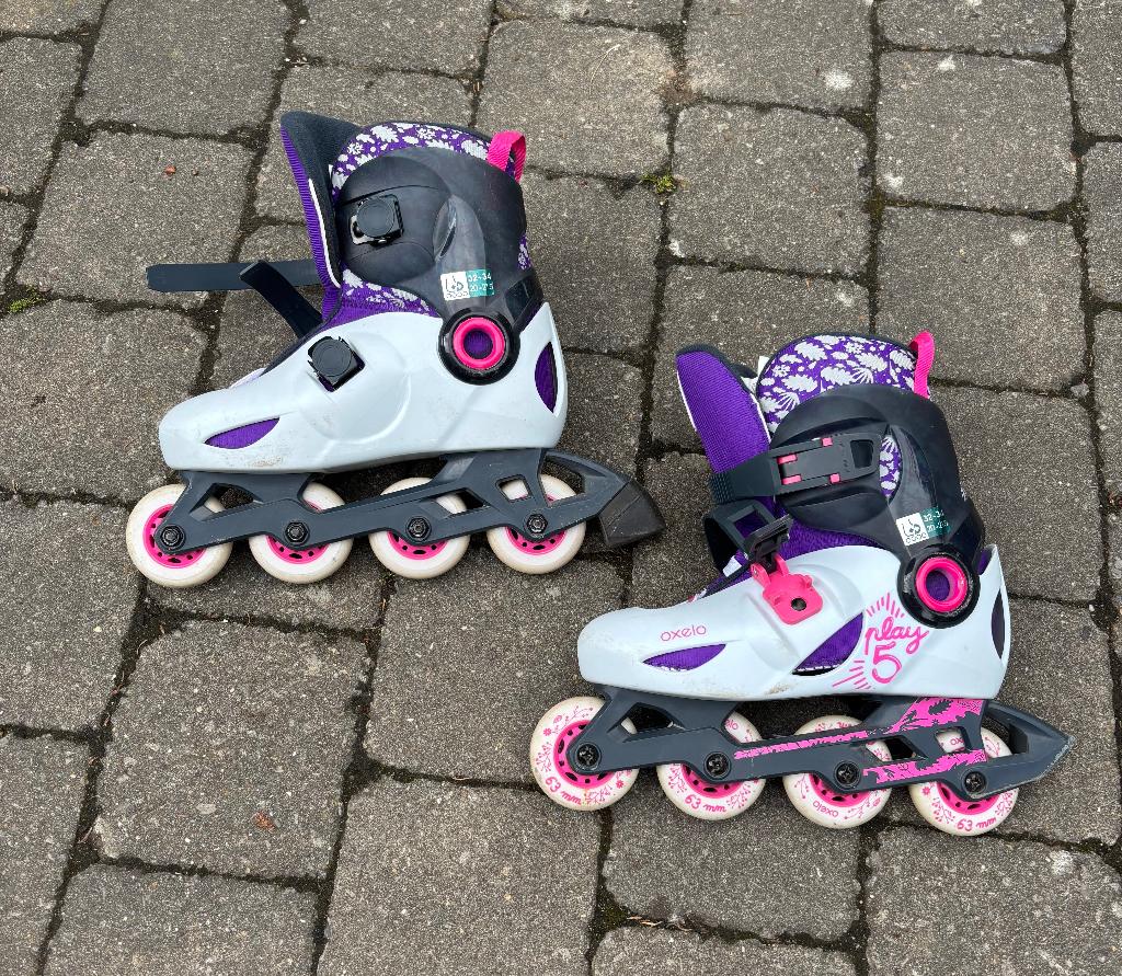 Inline skates oxelo maat 32-34, Sport en Fitness, Ophalen, Verstelbaar, Gebruikt, Kinderen