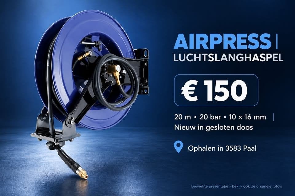 Airpress luchtslanghaspel 20 m – 20 bar – nieuw in doos, Auto diversen, Ophalen, Nieuw