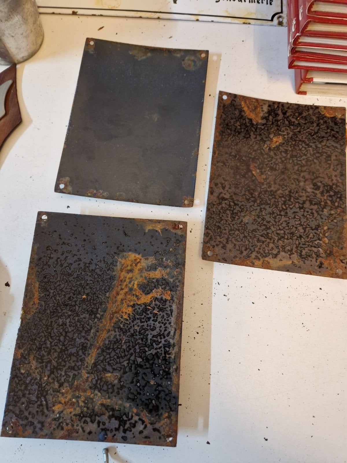 Duitse emaille borden stuk 55€  zie omschrijving, Enlèvement ou Envoi