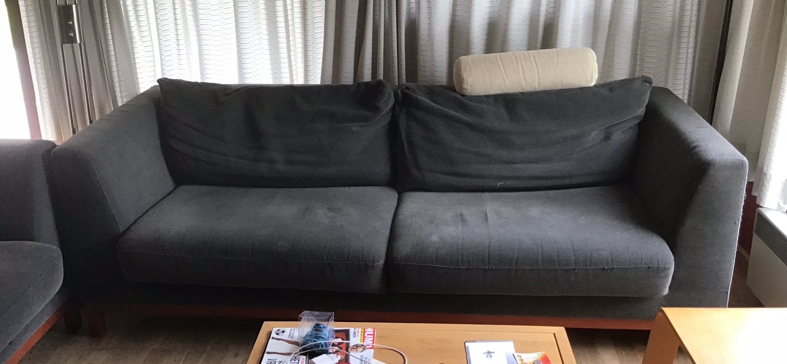 GRATIS salon (2- en 3-zit), Ophalen, Gebruikt, 75 tot 100 cm, Stof