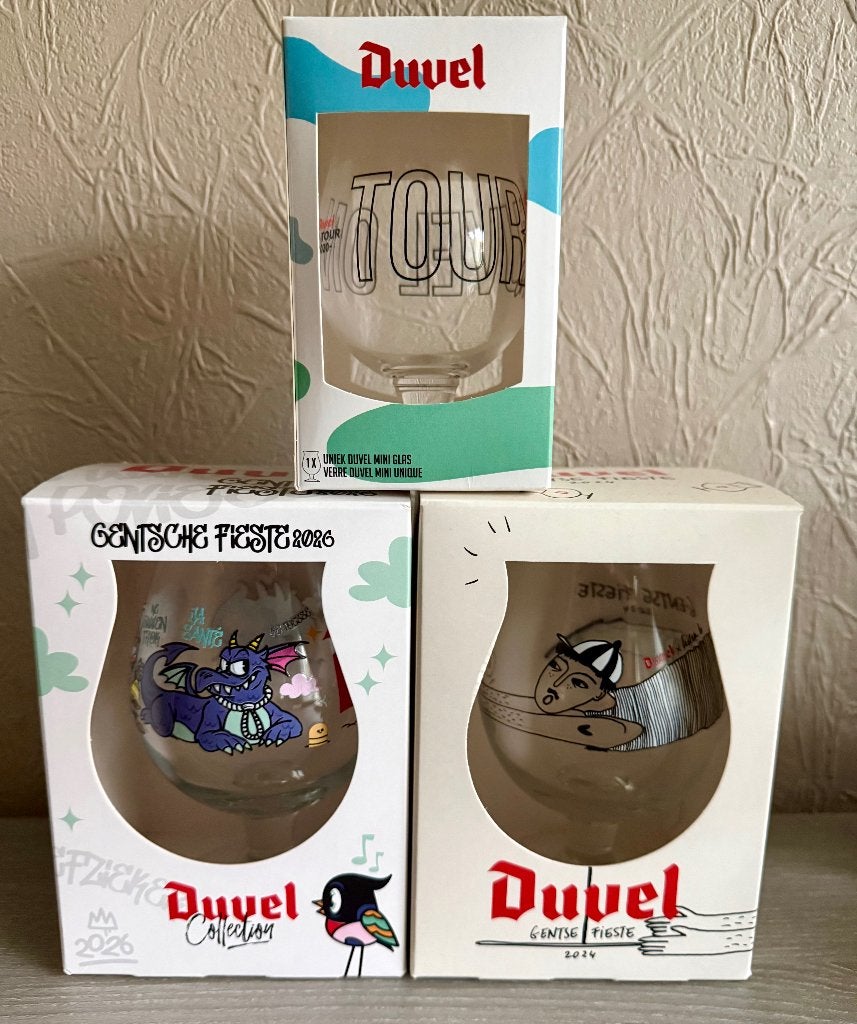 Duvel - Lot van 3 glazen, Verzamelen, Ophalen, Zo goed als nieuw, Bierglas