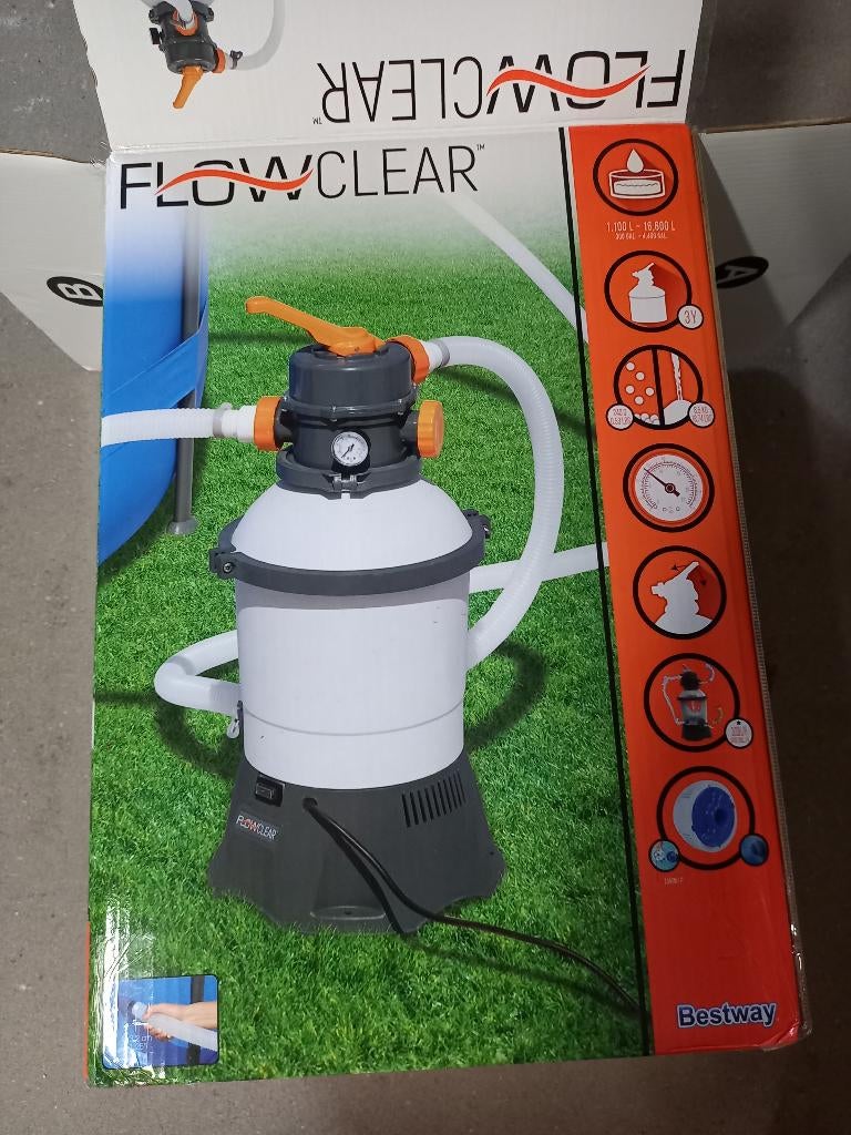 Zandfilter Bestway Flowclear zandfilterpomp 3 m³/h, Tuin en Terras, Zwembad-toebehoren, Ophalen, Zo goed als nieuw, Filter