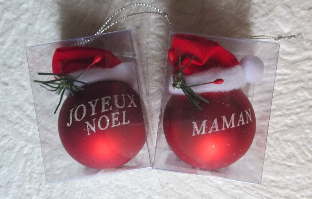 2 Boules De Noël Avec Texte (Joyeux Noël & Maman), Enlèvement ou Envoi, Neuf