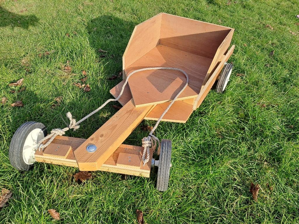 houten zelfgemaakte go-car, Ophalen, Nieuw, 14 inch of minder, Handrem