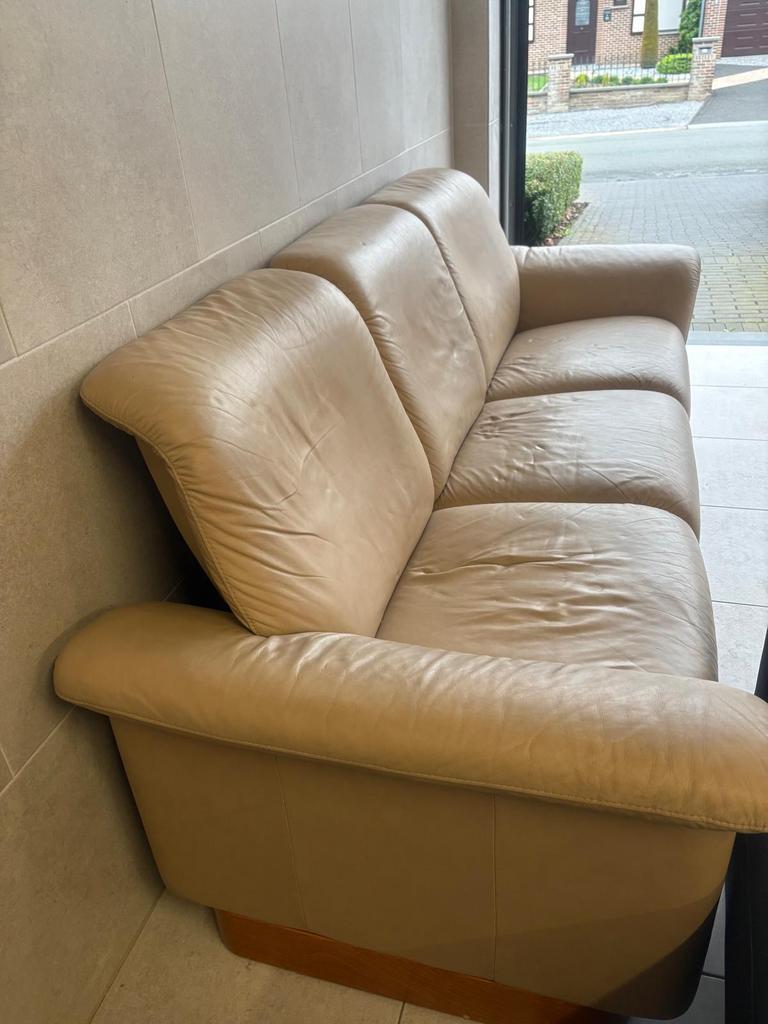 Stressless 3-zit in leder, Ophalen, Gebruikt, Leer