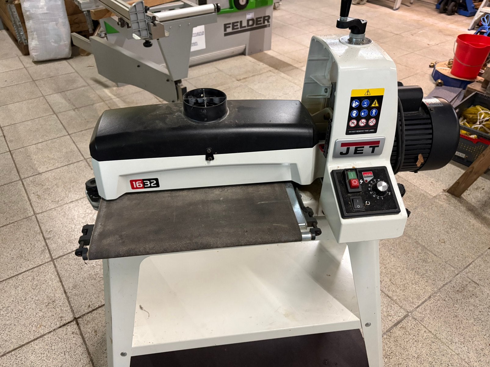 cilinderschuurmachine  JET JWDS1632-154E, Bricolage & Construction, Outillage | Ponceuses, Enlèvement, Utilisé, 600 à 1200 watts