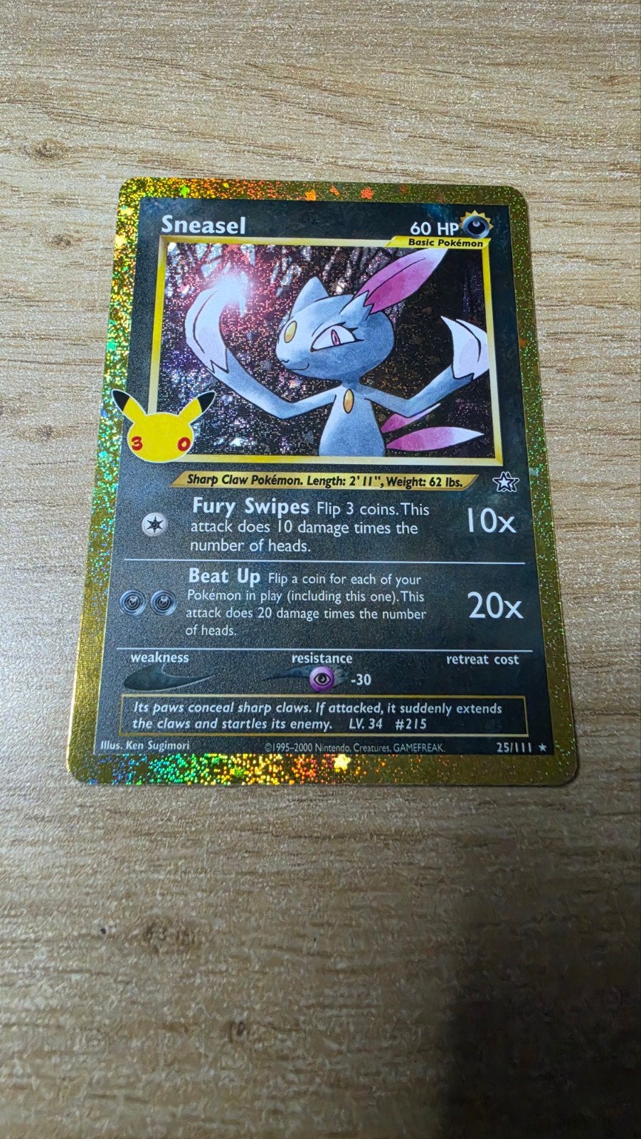 Sneasel 25/111 (Collection classique des fêtes), Enlèvement