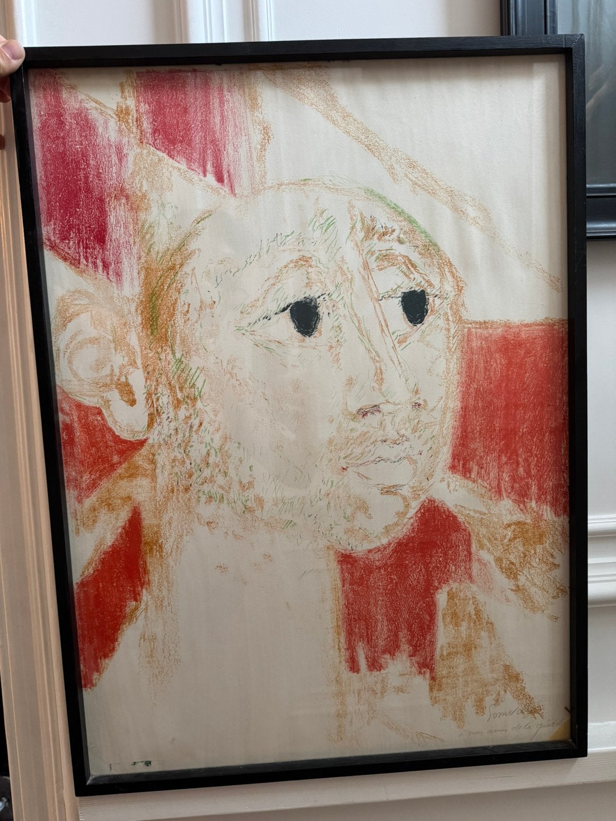 Ingelijste kleurenlithografie Roger Somville, Antiek en Kunst, Kunst | Schilderijen | Modern, Ophalen, Portret