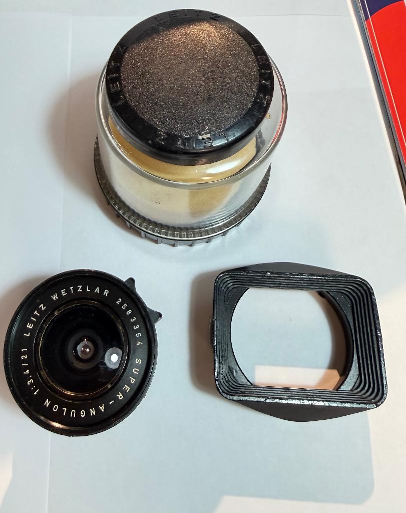 Leica Super-Angulon 3.4 / 21mm Black + CLA, Ophalen of Verzenden, Gebruikt, Groothoeklens