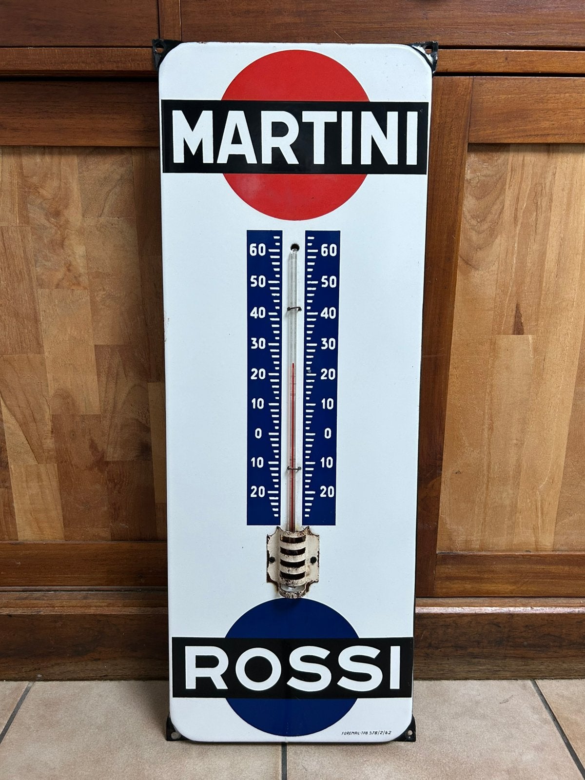 Geëmailleerde plaatthermometer martini Rossi 1962, Ophalen of Verzenden, Zo goed als nieuw