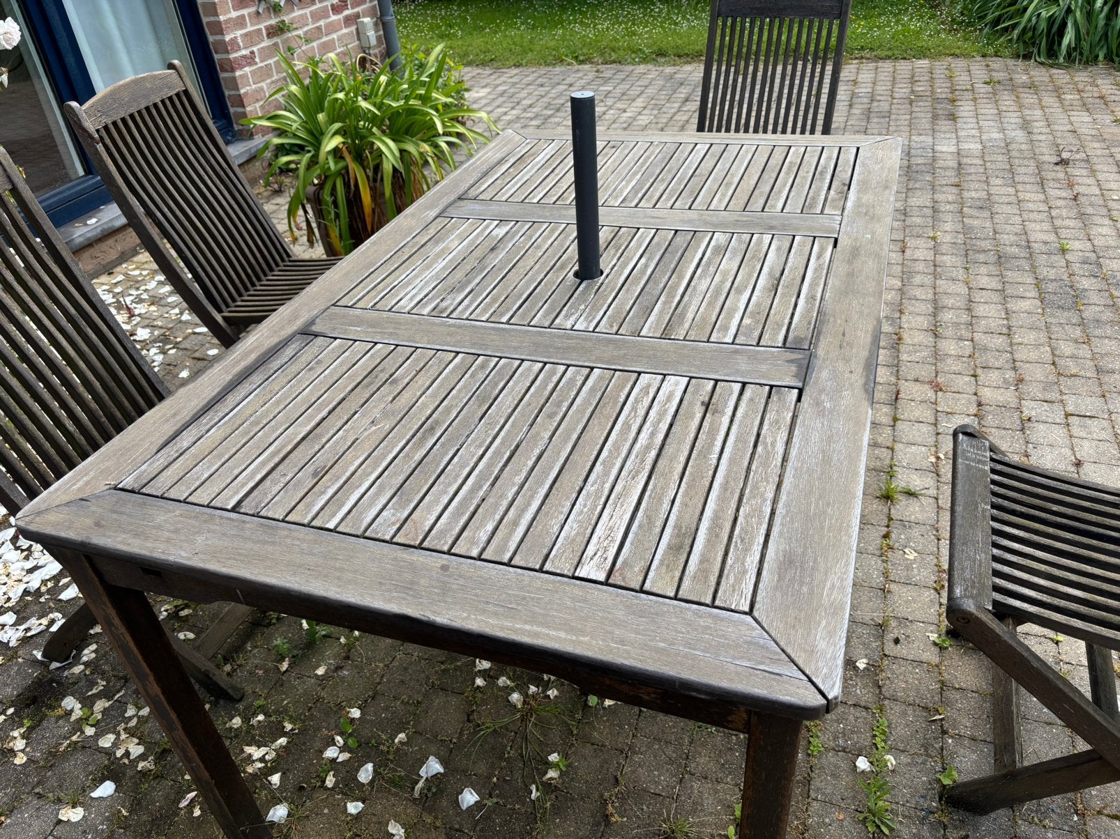 Table jardin teck, Jardin & Terrasse, Tables de jardin, Enlèvement, Utilisé