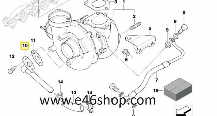 Turbo retourleiding BMW E60 E61 E53 E65 oe 11427785856 org b, Neuf, -, -, Enlèvement ou Envoi