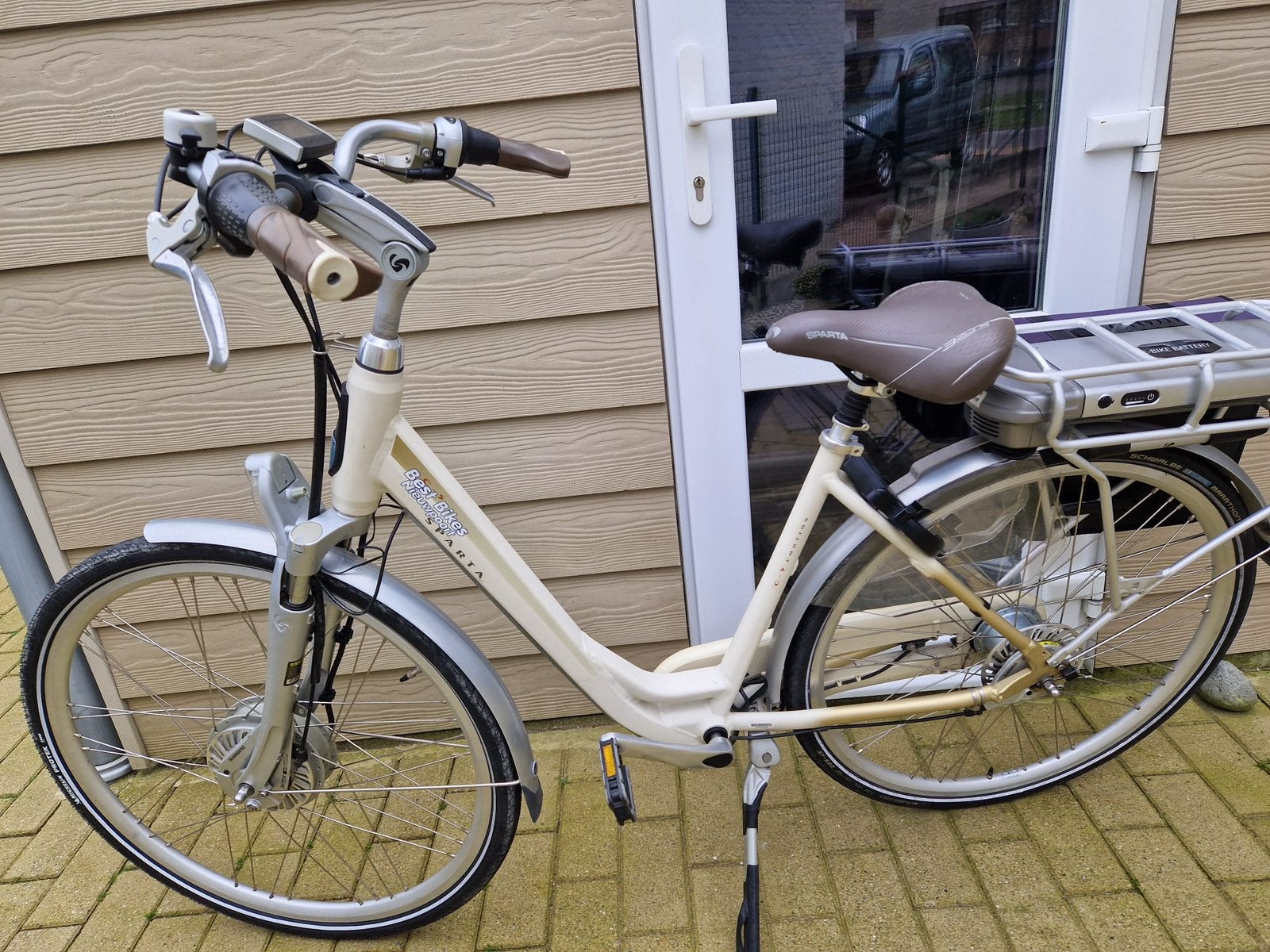 Electrische fiets sparta, Ophalen, Gebruikt, 50 km per accu of meer, Sparta