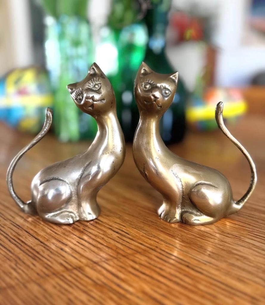 Chats en laiton, chats, Enlèvement ou Envoi, Cuivre