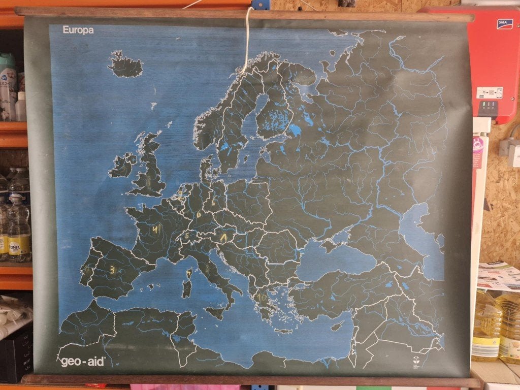 blinde schoolkaart Europa, Enlèvement ou Envoi, Géographie