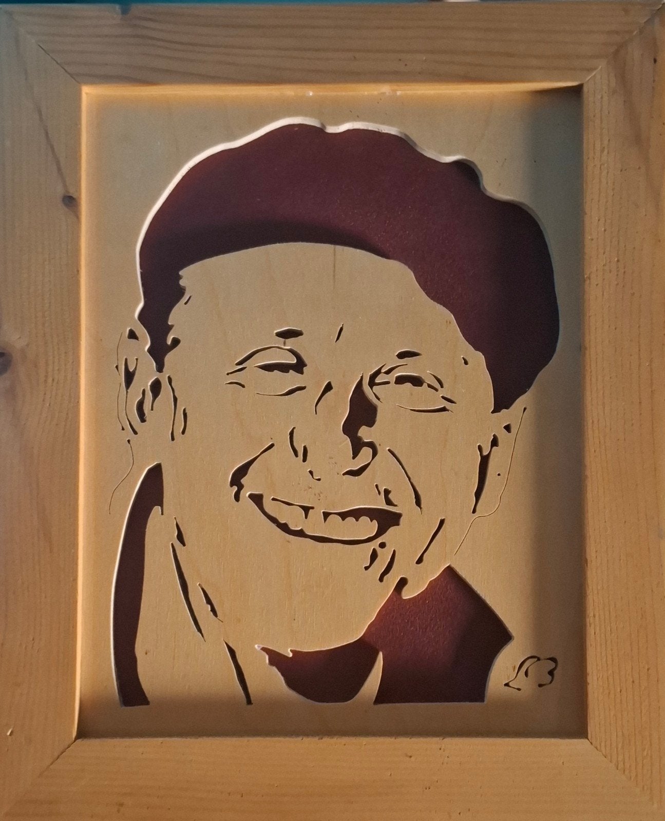 cadre en bois Bourvil, Antiquités & Art, Enlèvement ou Envoi, Bois
