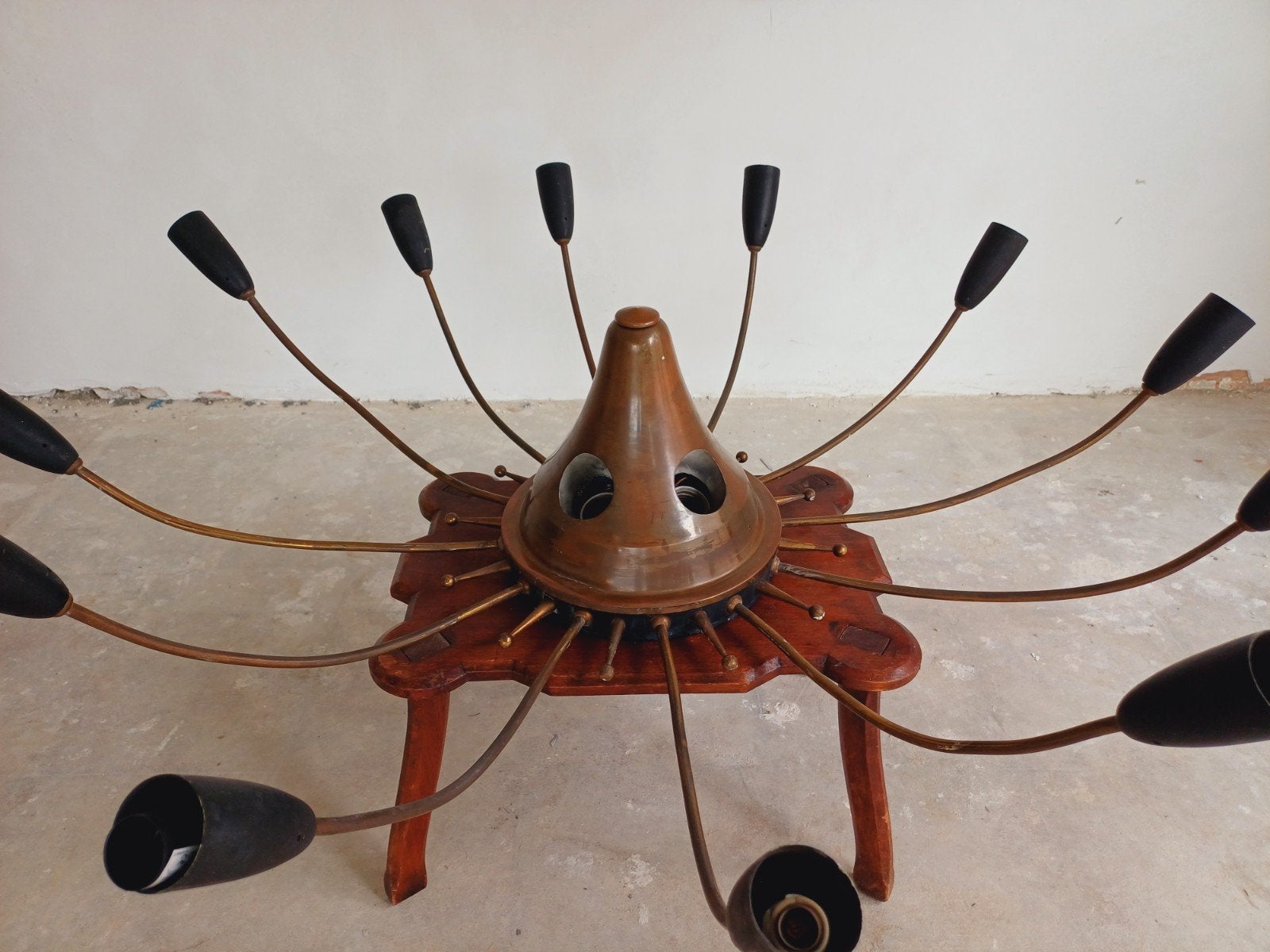 vintage koperen luster lamp, Antiek en Kunst, Antiek | Verlichting, Ophalen