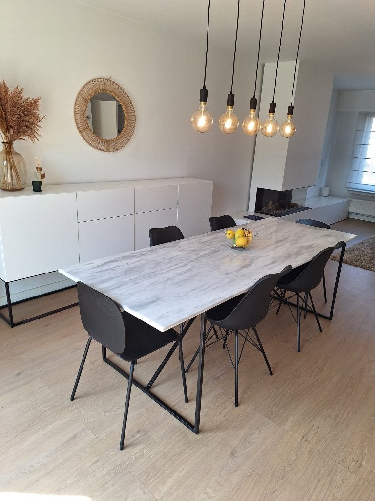 Marmer tafel, Huis en Inrichting, Ophalen, Gebruikt, 200 cm of meer, 50 tot 100 cm