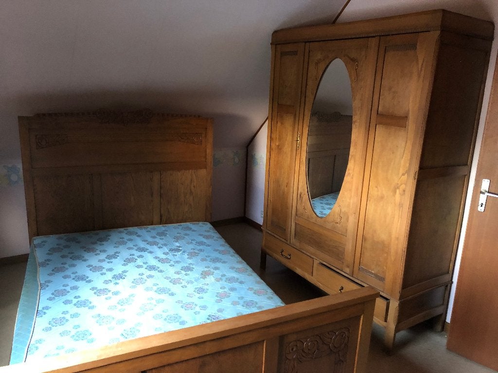 Bed en kleerkast antiek, Enlèvement, Utilisé, Queen size