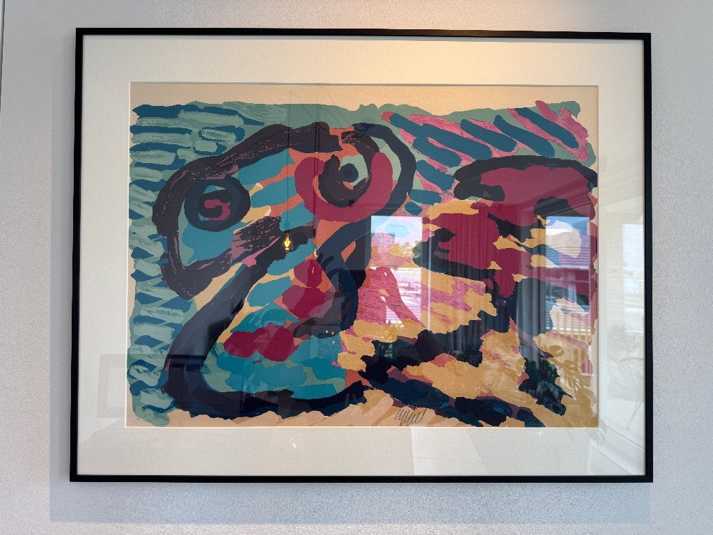 Karel Appel - Snake nieuw ingelijst, Antiek en Kunst, Genummerd, Ophalen