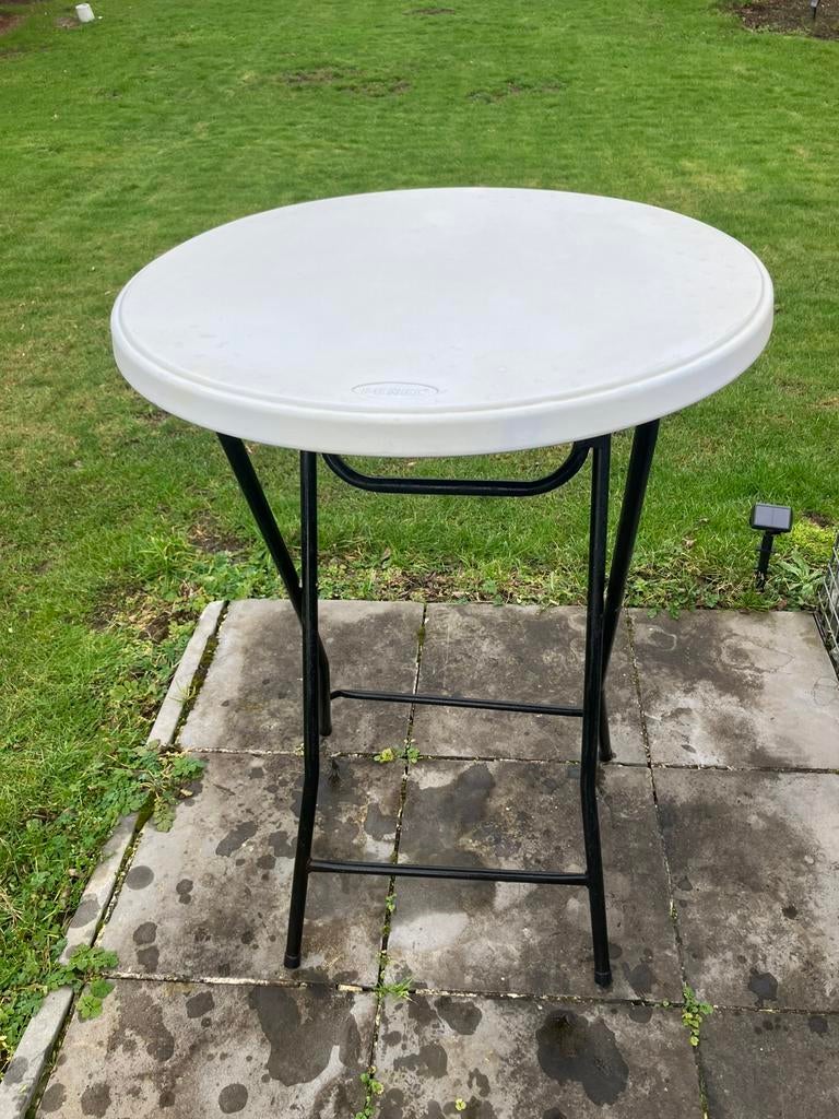 Witte Statafel / Bartafel Ø88cm - H110cm, Huis en Inrichting, Ophalen, Zo goed als nieuw