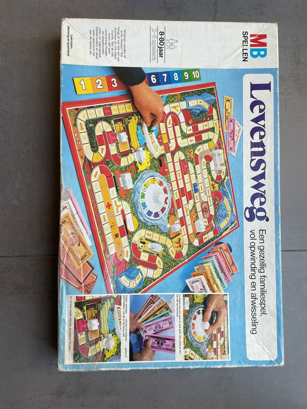 Vintage Levensweg – klassiek MB bordspel, Een of twee spelers, Ophalen, Gebruikt